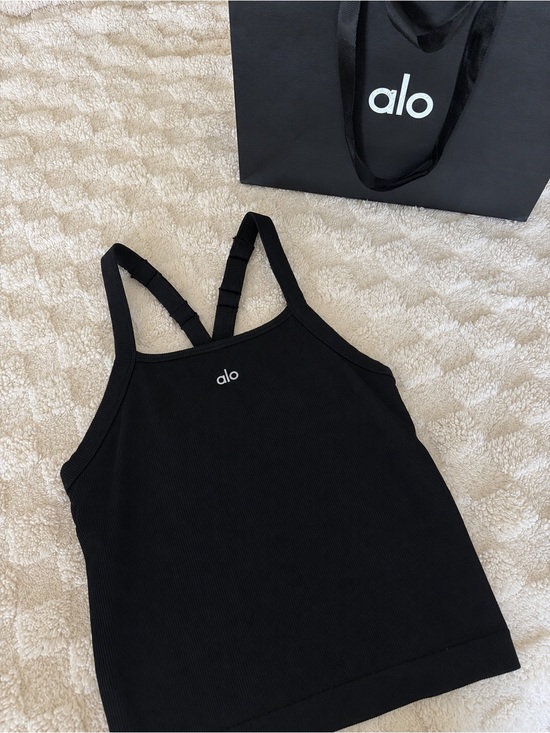 ALO Yoga Tops - ALO Yoga Black Ribbed Crossback Tank